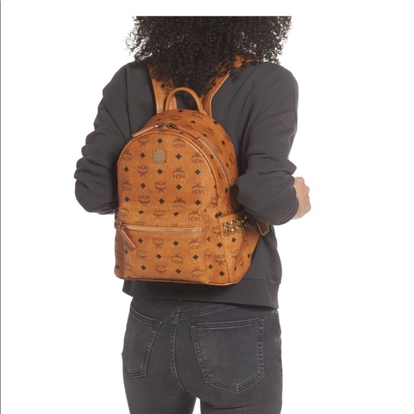 MCM small stark viestos coated canvas backpack